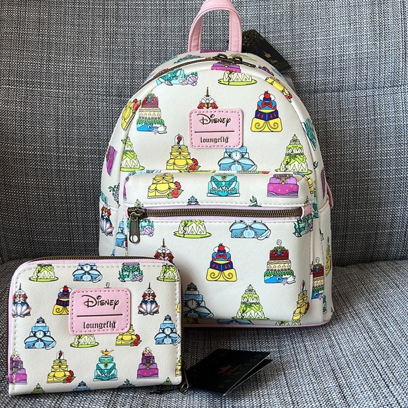 Loungefly Disney Princess Cakes Mini Backpack and Wallet set - Picture 2 of 11